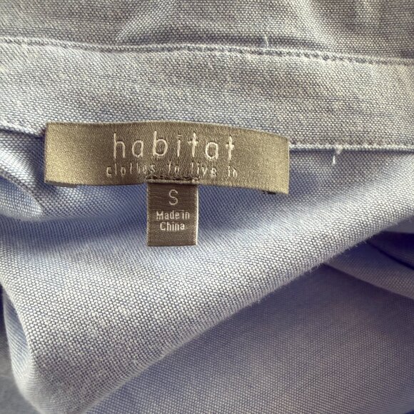 Habitat blue long sleeve collared button down shirt blouse size small - Picture 8 of 11